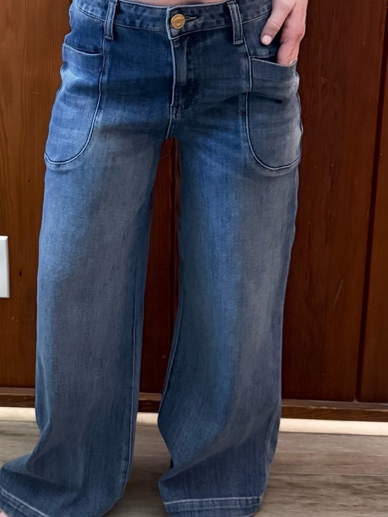 Kut from the Kloth Denim - Kut from the Kloth Wide Leg Flare Jeans in Faded Blue